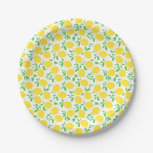 Sweet Lemons Leaf Pattern Paper Plates