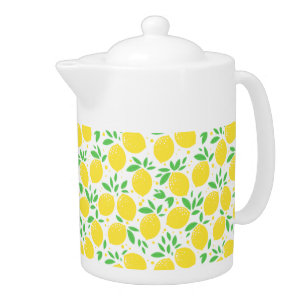 Sweet Lemons Leaf Pattern Teapot