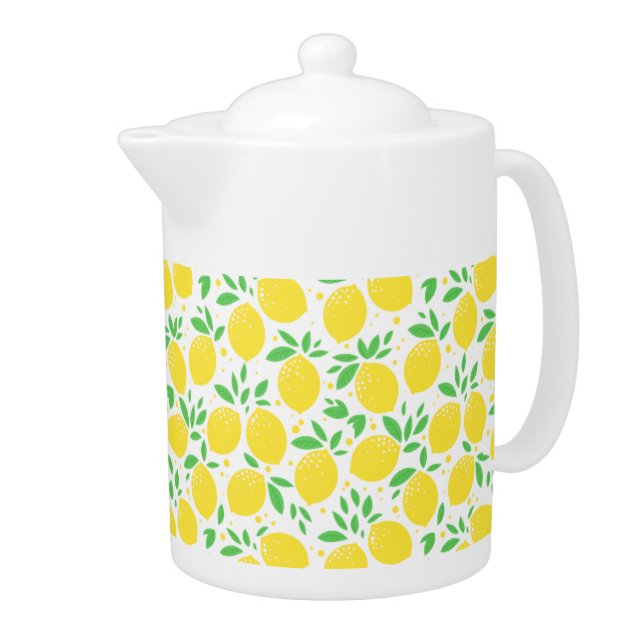Sweet Lemons Leaf Pattern Teapot (Right)