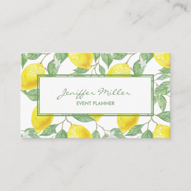 Sweet lemons yellow summer.                      business card (Front)
