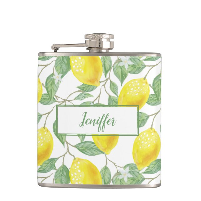 Sweet lemons yellow summer.                      flask (Front)