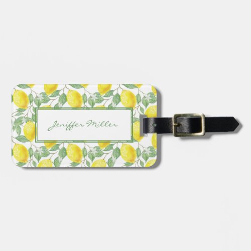 Sweet lemons yellow summer                      luggage tag