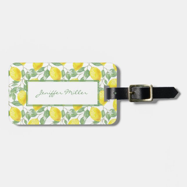 Sweet lemons yellow summer.                      luggage tag (Front Horizontal)