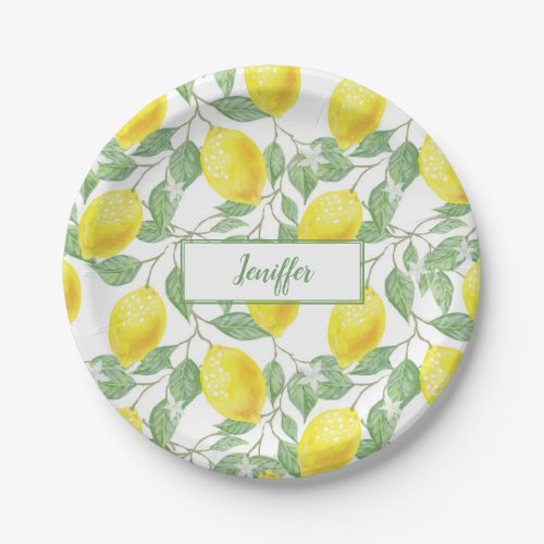 Sweet lemons yellow summer                      paper plates