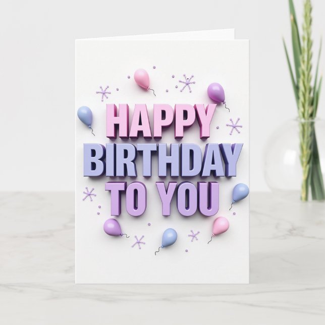 Sweet Lettering Birthday Card (Front)