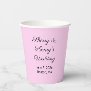Sweet Letters Pink & Black: Wedding Paper Cups