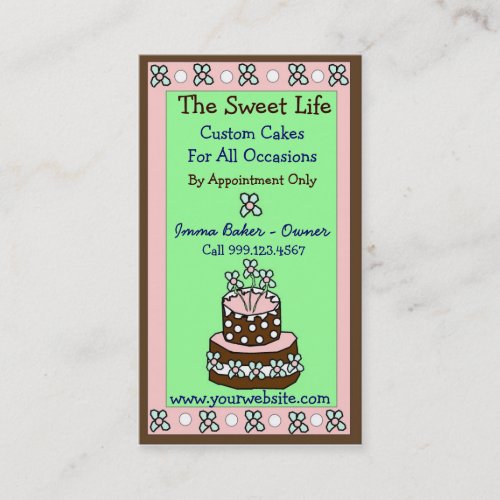 Sweet Life Cake Business cards