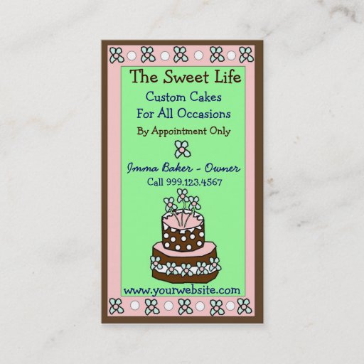 Customizable Sweet Life Cake Business cards
