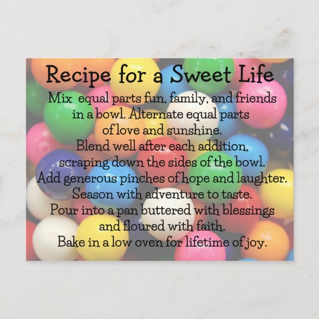 Sweet Life Colorful Gumballs Postcard (Front)