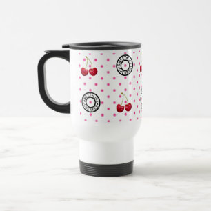 SWEET LIKE CHERRIES Retro Vintage Pattern Graphic  Travel Mug