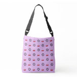 SWEET LIKE CHERRIES Retro Vintage Pattern on mauve Crossbody Bag