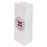 SWEET LIKE CHERRIES Retro Vintage Stamp on white Wine Gift Bag