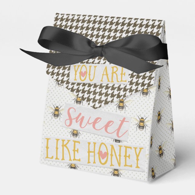 Sweet Like Honey Bees - Black & White Favor Boxes (Front Side)