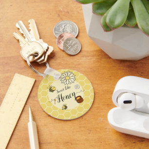 Sweet Like Honey Cute Little Bee Keychain