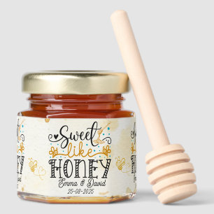 Sweet Like Honey Funny Quote Bee Heart Wedding Jar Favors