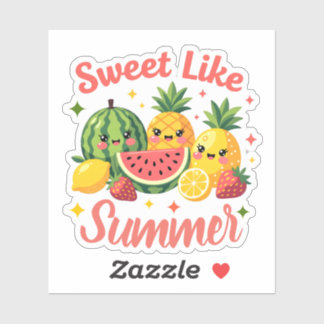 Sweet Like Summer Kawaii Fruit Friends Sticker