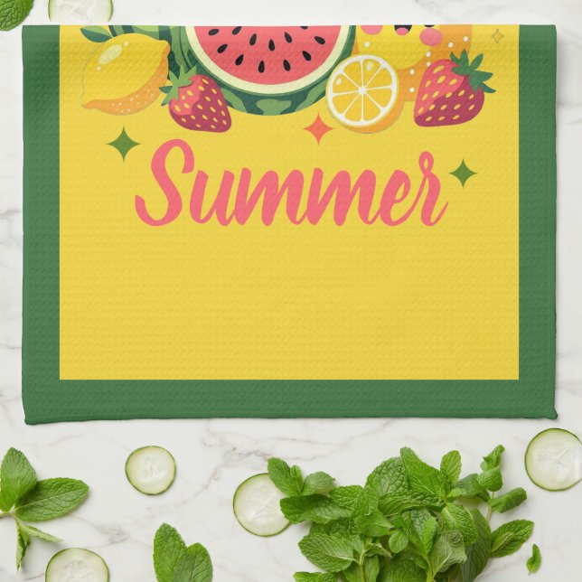 Sweet Like Summer Watermelon Strawberry pineapple Kitchen Towel (Folded)