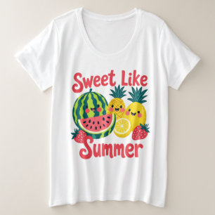 Sweet Like Summer Watermelon Strawberry pineapple Plus Size T-Shirt