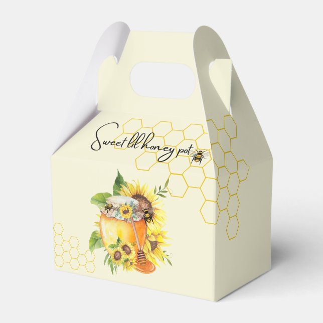 Sweet lil honey pot honeycomb & bee’s  favor boxes (Front Side)