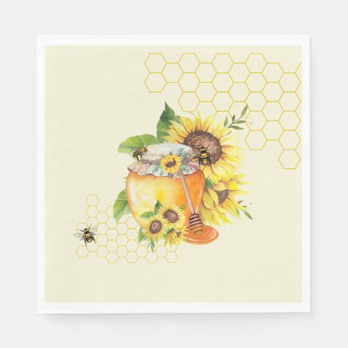 Sweet lil honey pot honeycomb  bees  napkins