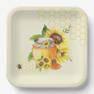 Sweet lil honey pot honeycomb & bee’s paper plates