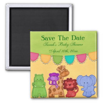 Sweet Lil Jungle Animals Safari Baby Shower Magnet by StarStruckDezigns at Zazzle