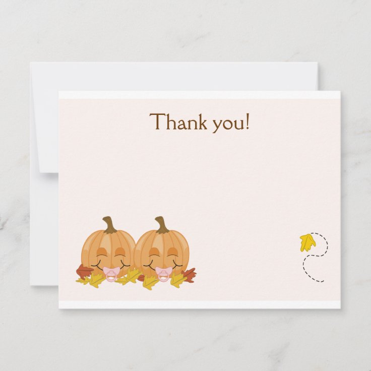 Sweet Lil Pumpkins Flat Thank you note invitation | Zazzle
