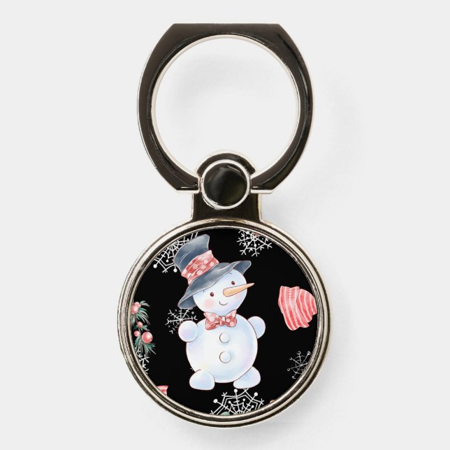 Sweet Lil Snowman OtterBox iPhone Case Phone Ring Stand (Front)