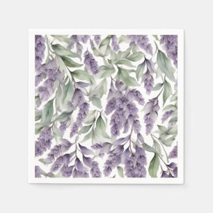 Sweet lilac and sage watercolor napkins