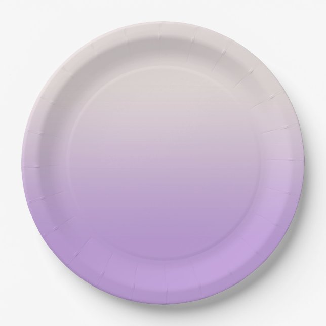 Sweet Lilac Purple Lavender Gradient Ombre   Paper Plates (Front)