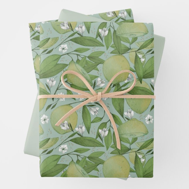 Sweet lime pattern wrapping paper (In situ)