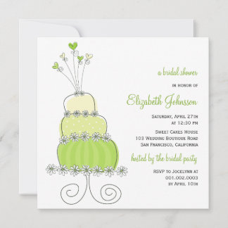 Sweet Lime Wedding Cake Chic Bridal Shower Invite