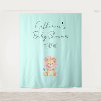 Sweet Lion Baby Shower Theme Party Backdrop