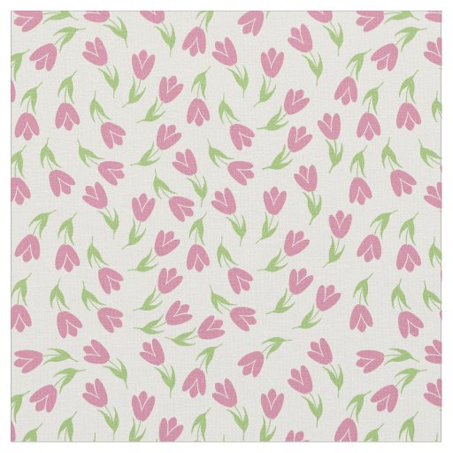 Sweet Little and pink Tulips pattern Fabric