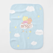 Sweet little angel blue burp cloth