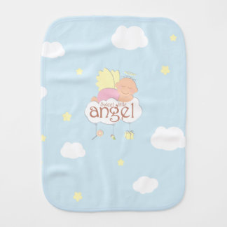 Sweet little angel blue burp cloth