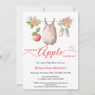Sweet Little Apple Baby Shower Fall Rustic Baby Invitation