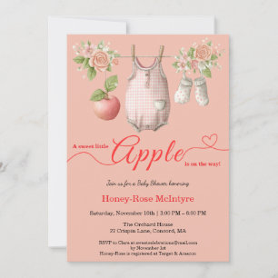 Sweet Little Apple Baby Shower Fall Rustic Baby Invitation