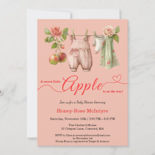 Sweet Little Apple Baby Shower Fall Rustic Baby Invitation