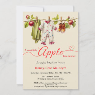 Sweet Little Apple Baby Shower   Fall Rustic Baby  Invitation