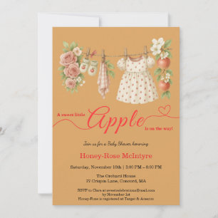 Sweet Little Apple Baby Shower Fall Rustic Baby Invitation