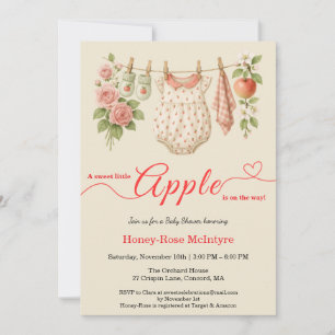 Sweet Little Apple Baby Shower   Fall Rustic Baby  Invitation