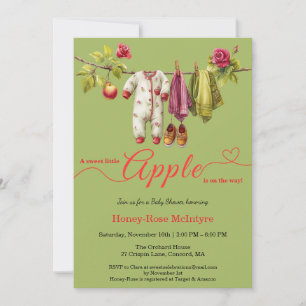 Sweet Little Apple Baby Shower Fall Rustic Baby Invitation