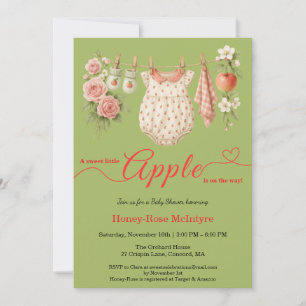 Sweet Little Apple Baby Shower Fall Rustic Baby Invitation