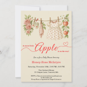 Sweet Little Apple Baby Shower   Fall Rustic Baby  Invitation