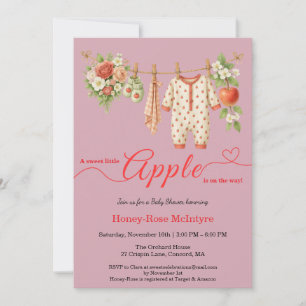 Sweet Little Apple Baby Shower   Fall Rustic Baby  Invitation