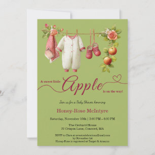 Sweet Little Apple Baby Shower Fall Rustic Baby Invitation