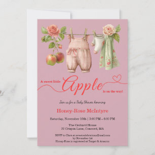 Sweet Little Apple Baby Shower   Fall Rustic Baby  Invitation
