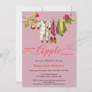 Sweet Little Apple Baby Shower   Fall Rustic Baby  Invitation