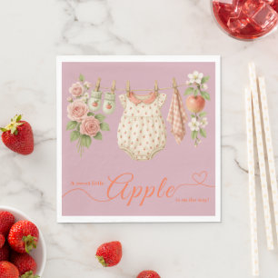 Sweet Little Apple Baby Shower Fall Rustic Baby Napkins